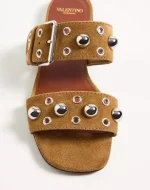 Valentino Nellcôte Crust Leather Slide Sandal - Image 3